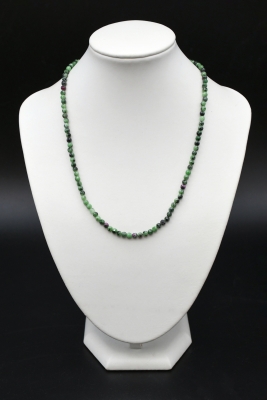 Zoisite Ruby necklace faceted 4 mm