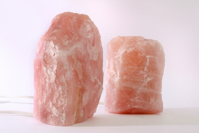 Rosenquarz Lampe