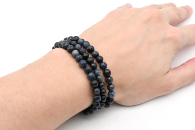 Dumortierit Kugel Armband facettiert 6 mm