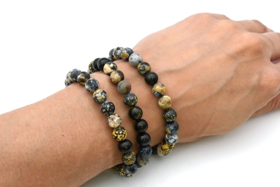 Ocean Jasper blue bead bracelet 8 mm