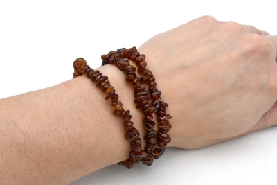 Granat (Hessonit) Splitterarmband 3-er Set