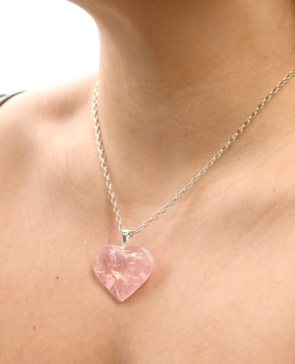 Rosenquarz Herz facettiert Anh�nger