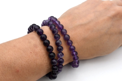 Amethyst bead bracelet 8 mm