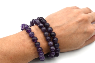 Amethyst bead bracelet 8 mm