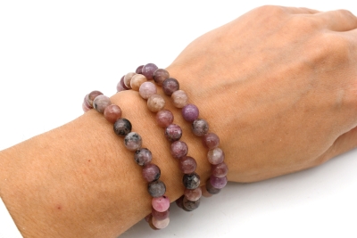 Erdbeerquarz Kugel Armband 8mm