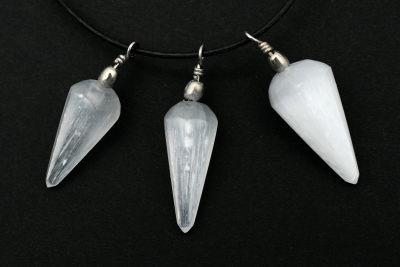 Selenite White Cone Pendant