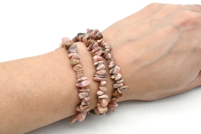 Rhodochrosit Splitter Armband 3-er Set