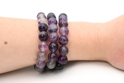 Fluorit lila Kugel Armband 10 mm Fluorit lila Kugel Armband 10 mm