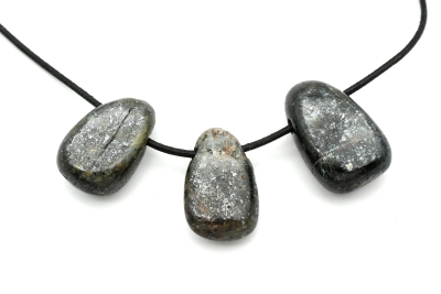 Disthene tumbled stones flat drilled