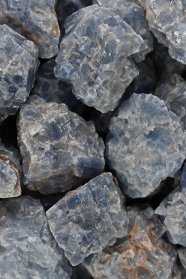 Calcite blue (acidified) rough stones