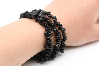 Sch�rl (schwarzer Turmalin) Splitterarmband 3-er Set