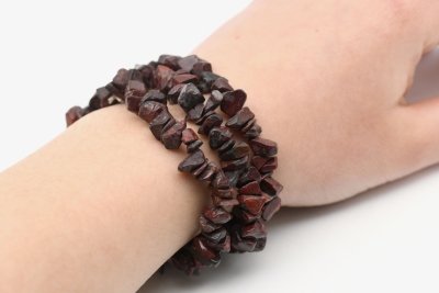 Jaspis rot/braun Splitterarmband 5-er Set