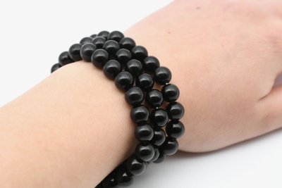 Obsidian bead bracelet 8 mm