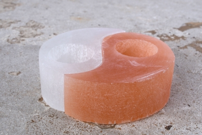 Selenit Teelichthalter 