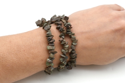 Jaspis gr�nlich Splitterarmband 5-er Set