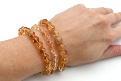 Citrin (gebrannt) Kugelarmband 7 - 10 mm
