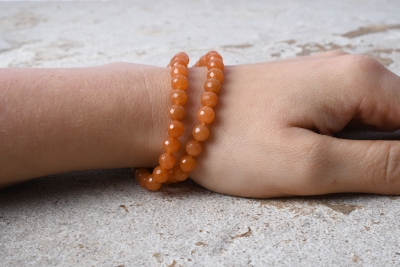 Aventurin orange Kugelarmband facettiert 6mm