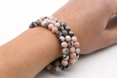 Jasper pink bead bracelet 6 mm
