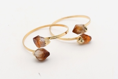 Citrin (gbrannt) Armreif goldfarben galvanisiert