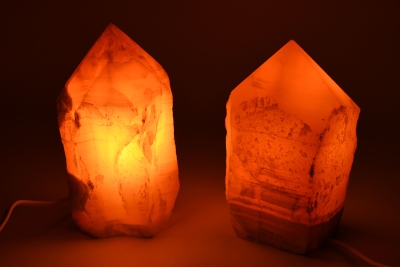 Calcit Spitze Lampe orange