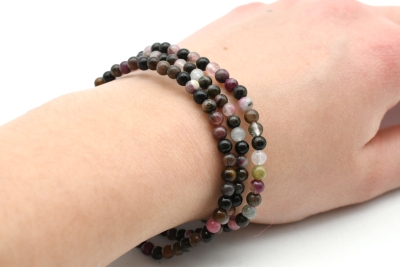 Turmalin multi Kugelarmband 4 mm