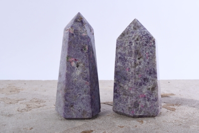 Tourmaline in Lepidolite points