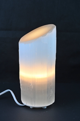 Selenit�Lampe Zylinder Sky ca. 20 cm