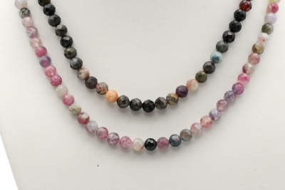 Turmalin multi Kette hell oder dunkel 6 mm facettiert