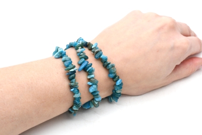 Apatite chips bracelet 3 pcs Set