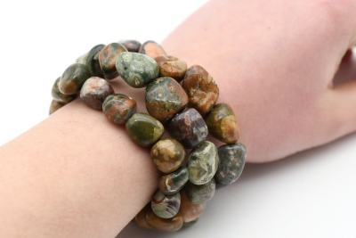 Rhyolith Trommelstein Armband