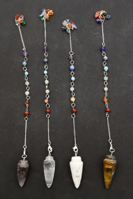 Pendulum oval with Chakra chain different sorts