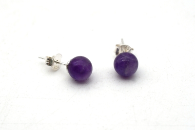 Amethyst Ohrstecker rund ca. 6 mm