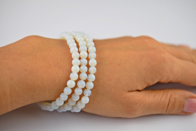 Opalith (synthetisch) Kugel Armband 6 mm