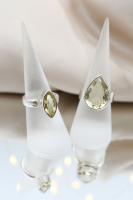 Lemon Quartz Ring faceted from 5 g