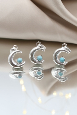 Mond Anh�nger silber mit T�rkis