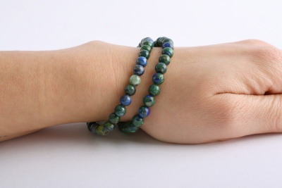 Azurit-Chrysokoll Kugel Armband 6 mm