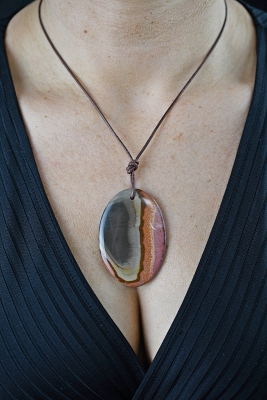 Polychrom Jaspis Scheibe