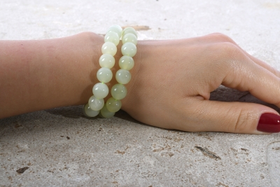Serpentin (China-Jade) Kugel Armband 10 mm