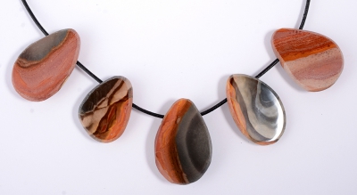 Polychrom Jaspis Emu Eggs gebohrt (klein)