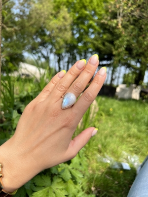 Regenbogen Mondstein Ring ab 5 g