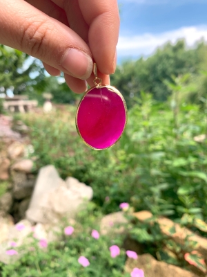 Achat Anh�nger geschliffen Pink