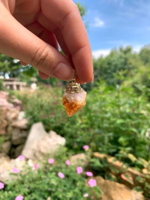 Citrin Spitze galvanisiert Anh�nger