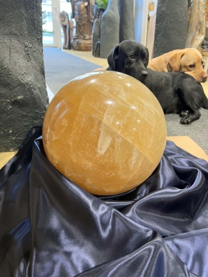 Orangen Calcit Kugel