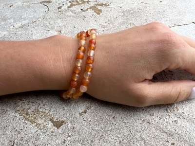 Carneol multi Armband facettiert 6 mm