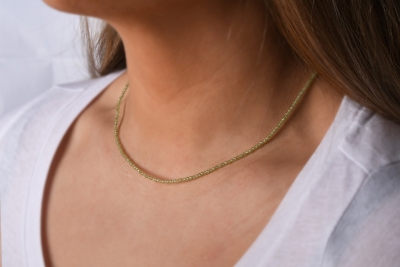 Peridot Kette facettiert