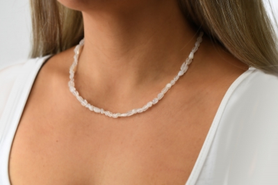 Mondstein Trommelstein-Kette