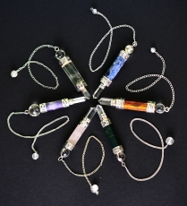 Pendulum long clear quartz point different sorts