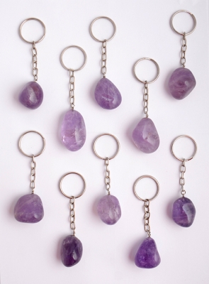 25 Schl�sselanh�nger Amethyst Trommelsteine