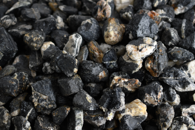 Black tourmaline rough stones