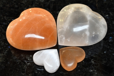 Selenite orange Heart approx. 80 - 100 mm